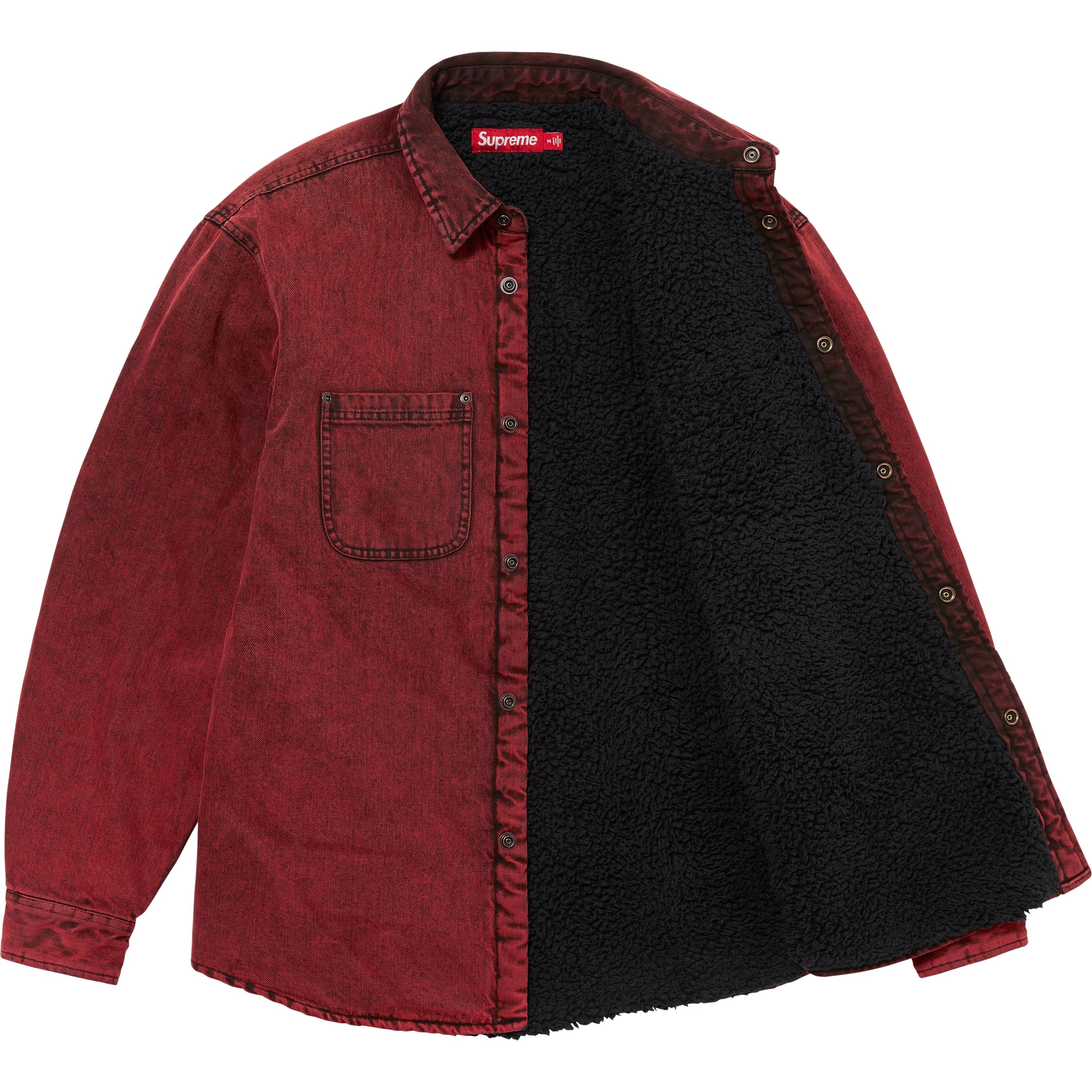 Faux Shearling Lined Work Shirt view 19